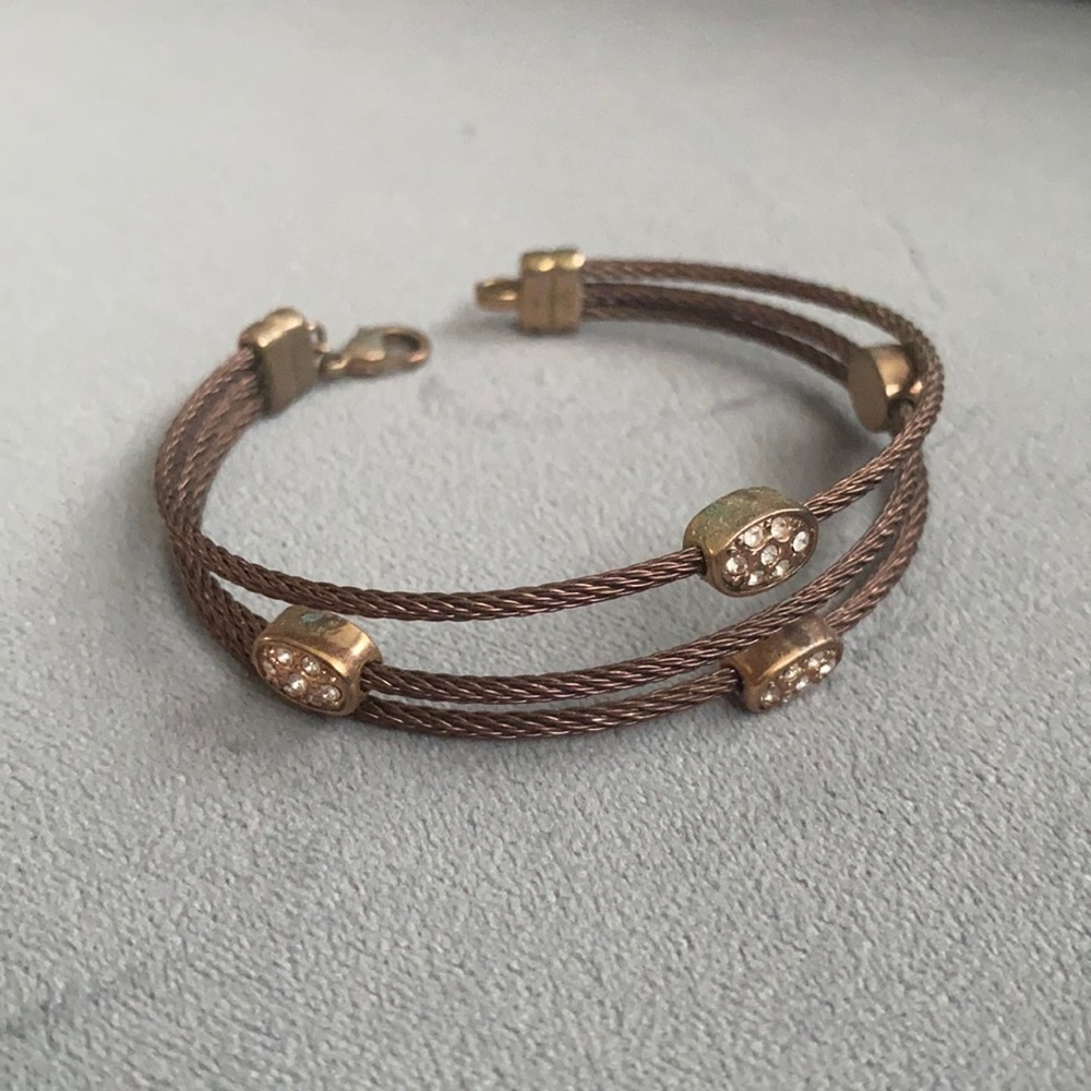 Rose gold crystal bracelet. 7.25”